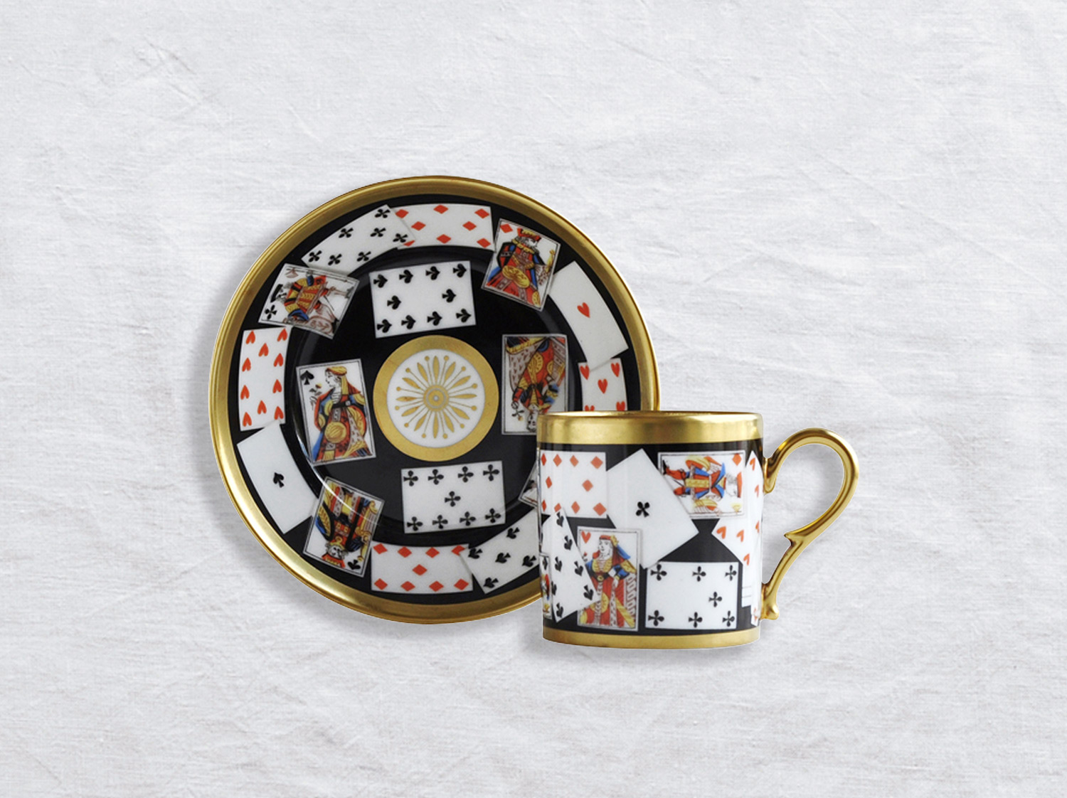 China Litron cup and saucer of the collection Jeux de cartes | Bernardaud