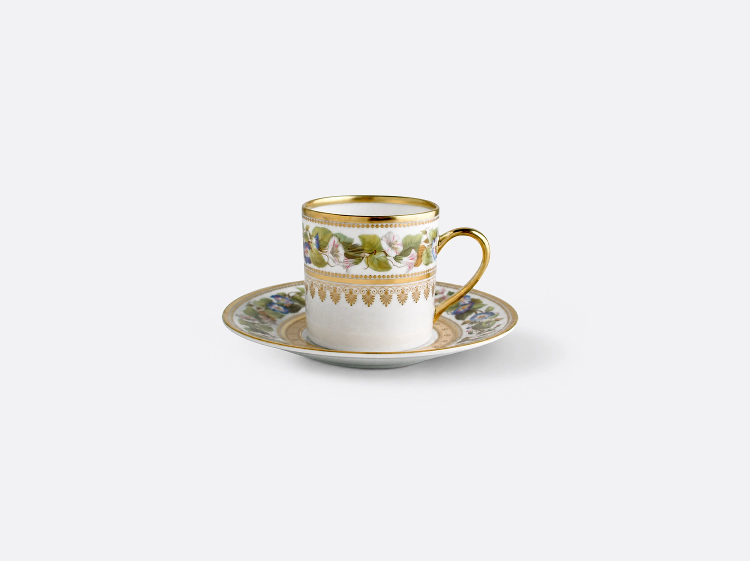 Tasse et soucoupe à café 10 cl en porcelaine de la collection Botanique Bernardaud