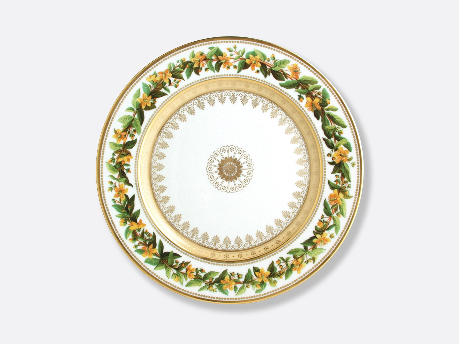 Assiette à dîner Millepertuis dresse 26 cm en porcelaine de la collection Botanique Bernardaud