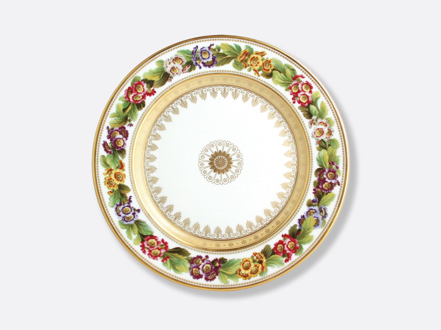 Assiette à dîner Primevere auricule 26 cm en porcelaine de la collection Botanique Bernardaud