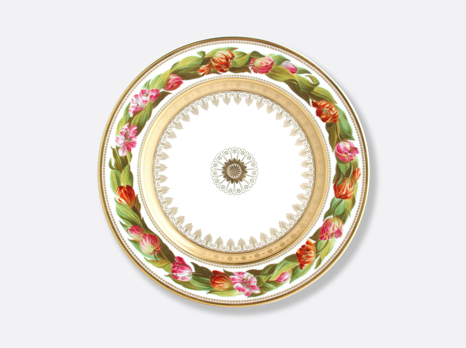 Assiette à dîner Tulipes 26 cm en porcelaine de la collection Botanique Bernardaud