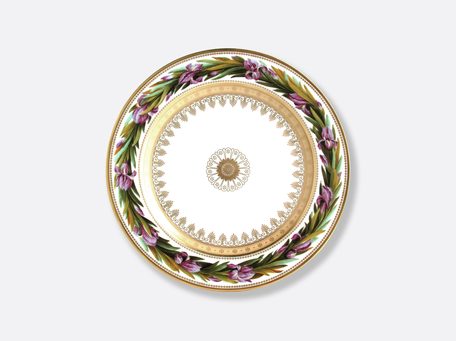 Assiette à dessert Iris nain fleurs violette 21 cm en porcelaine de la collection Botanique Bernardaud