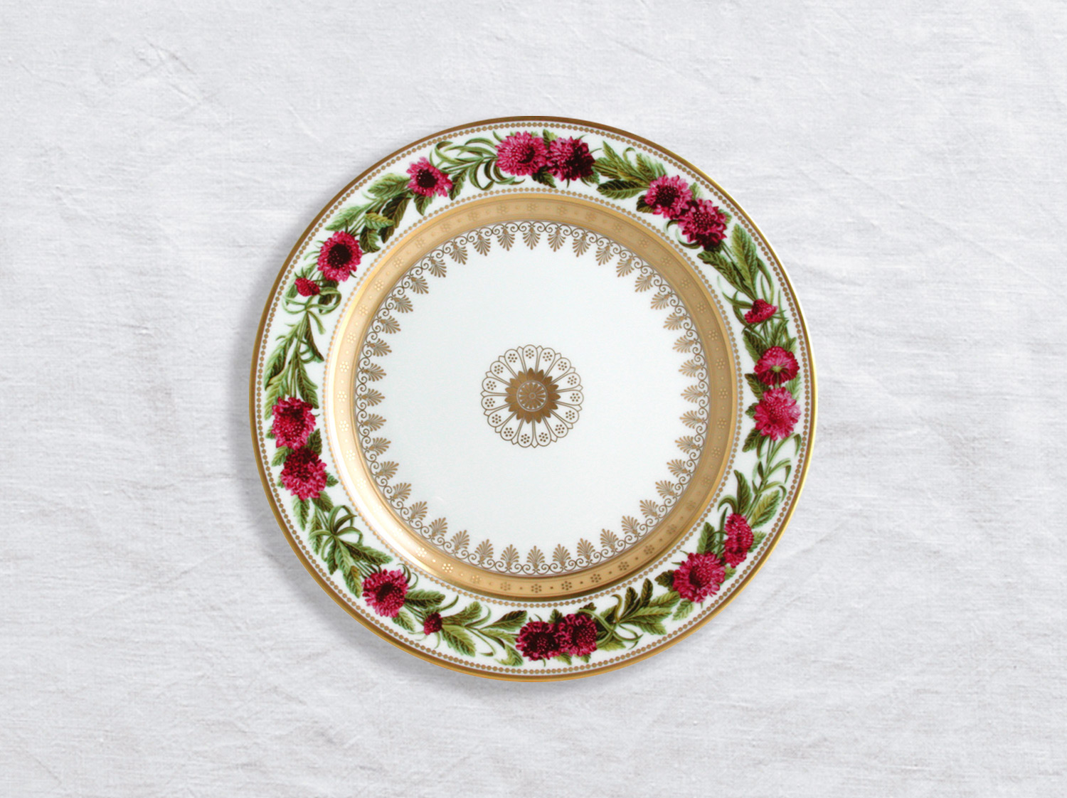 Assiette à dessert Scabieuse fleur-de-veuve 21 cm en porcelaine de la collection Botanique Bernardaud