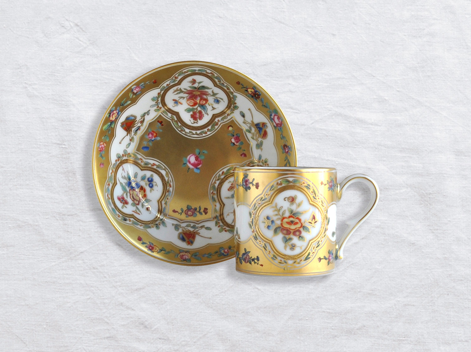 カップ&ソーサー リトロン en porcelaine de la collection AUX PAPILLONS Bernardaud