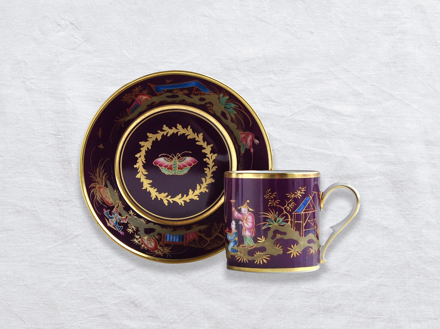 China Litron cup and saucer of the collection Chinois dans un jardin | Bernardaud