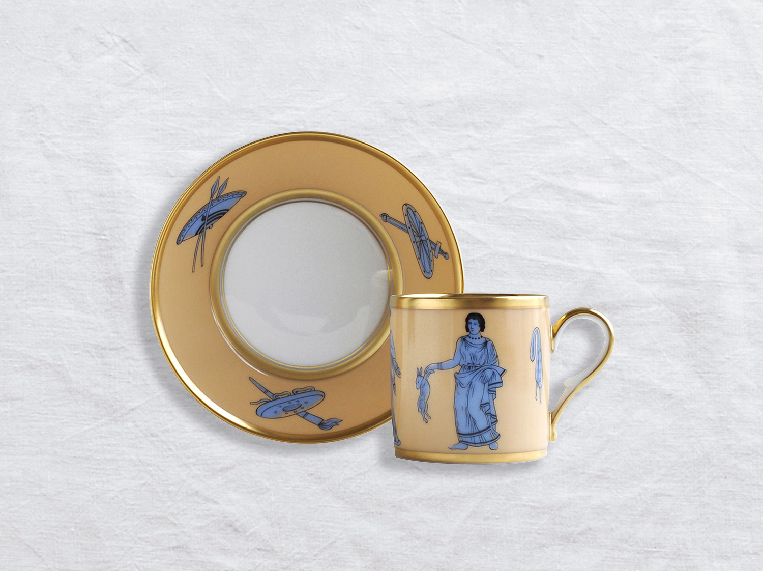 Tasse et soucoupe litron en porcelaine de la collection Etrusque bleu Bernardaud