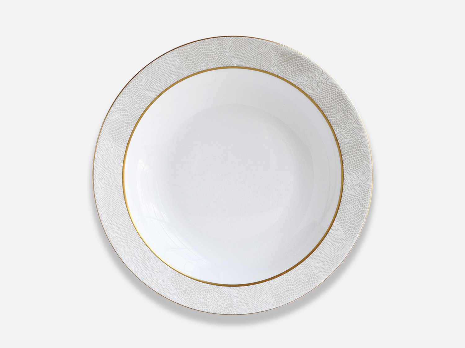 China Deep round dish 11.5" of the collection Sauvage Or Blanc | Bernardaud