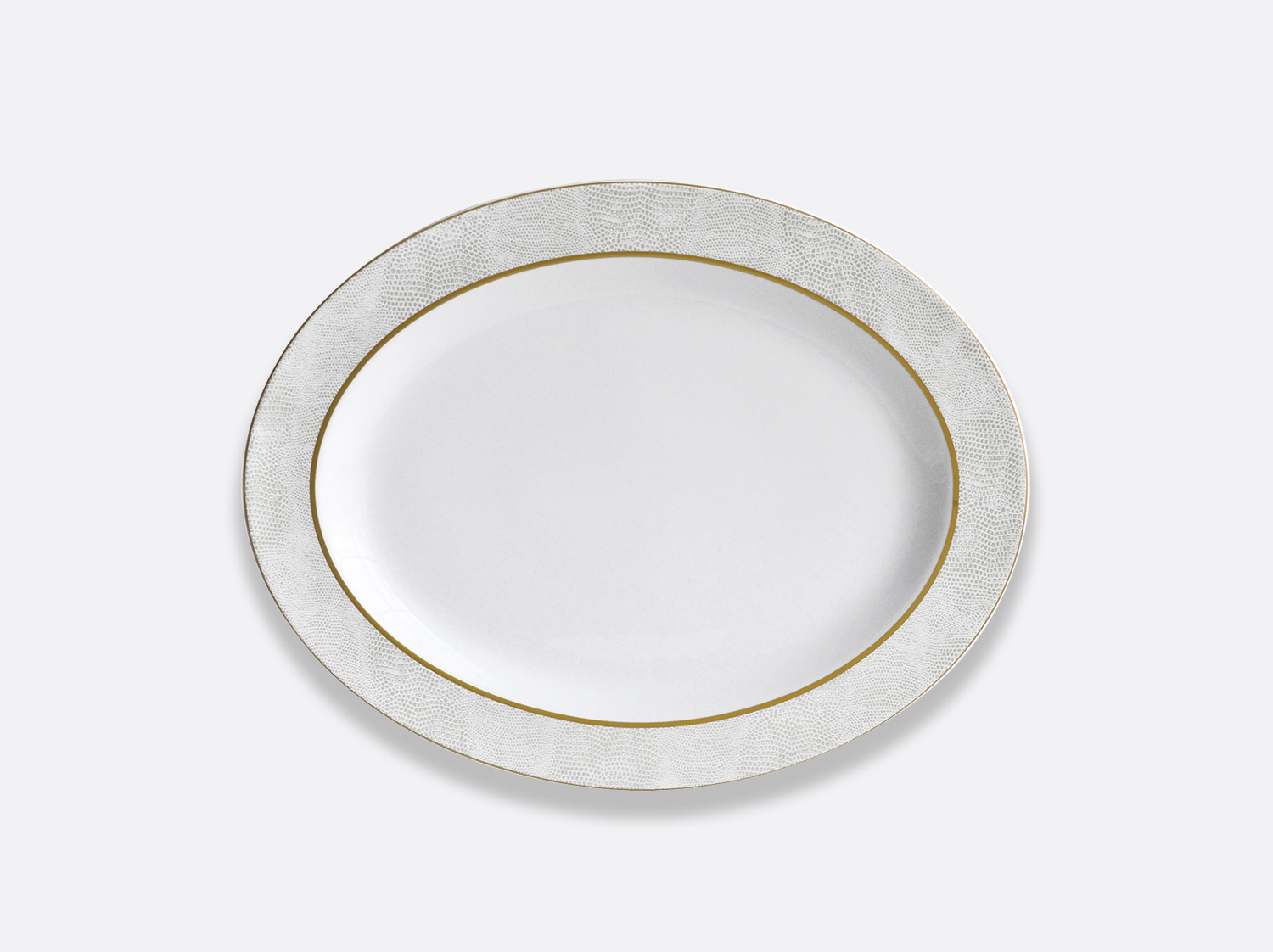 China Oval platter 13" of the collection Sauvage Or Blanc | Bernardaud