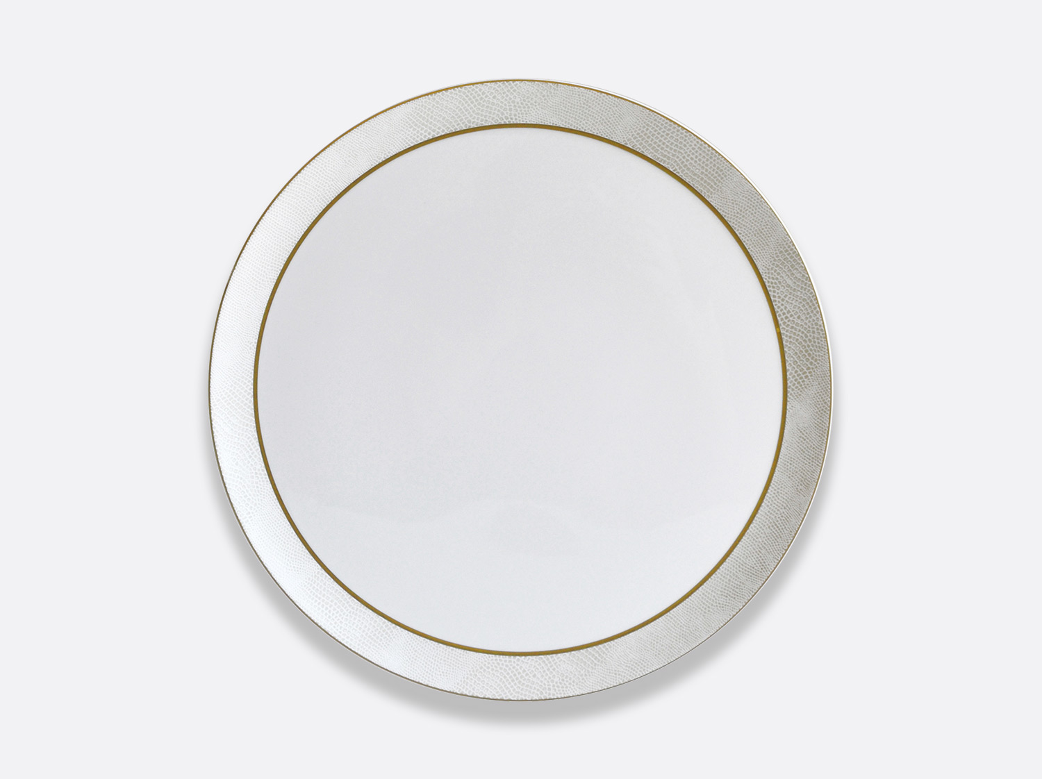 China Round tart platter 13" of the collection Sauvage Or Blanc | Bernardaud
