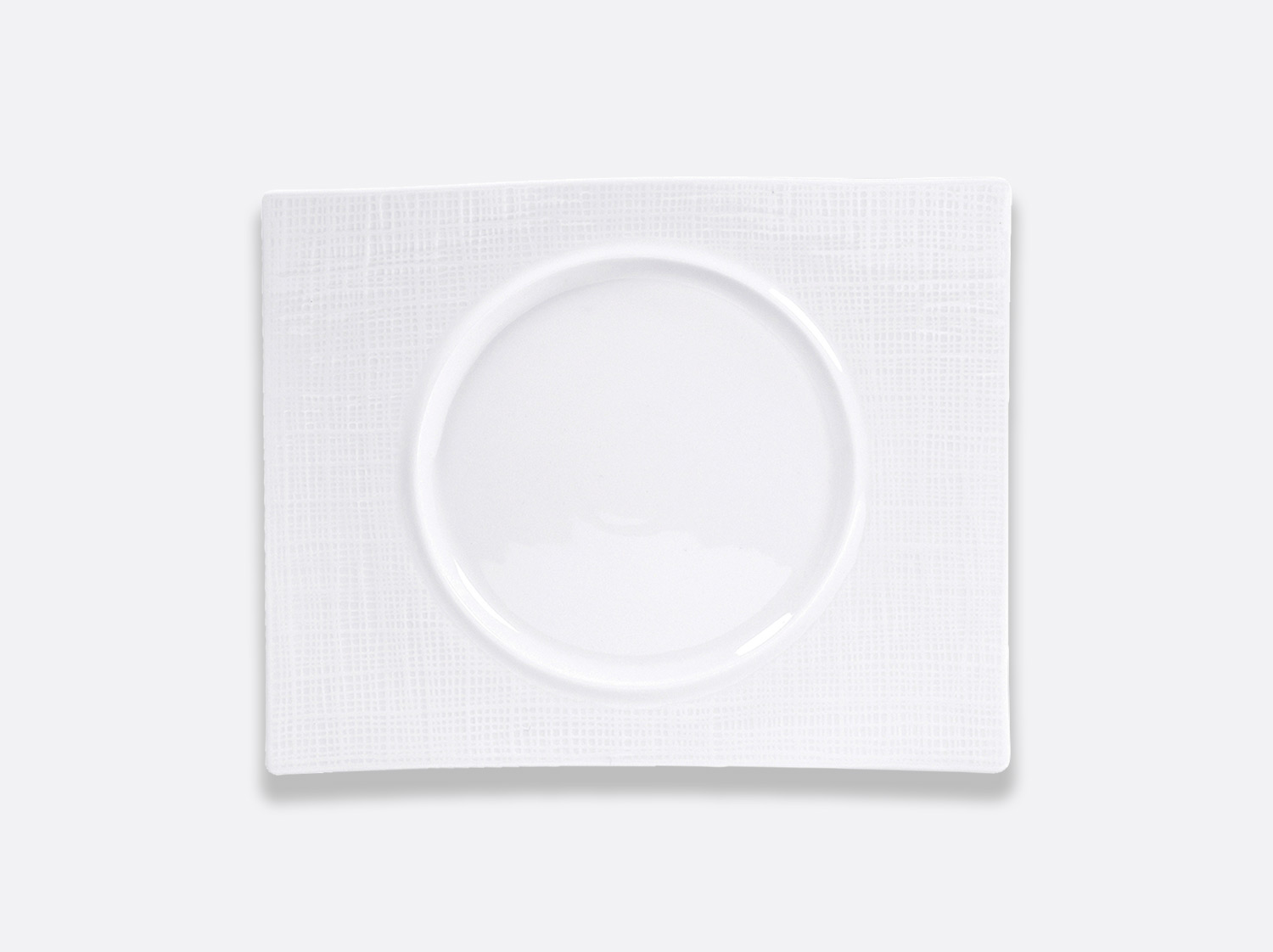 Assiette rectangulaire 30,5 x 24,5 cm en porcelaine de la collection ORGANZA BLANC Bernardaud
