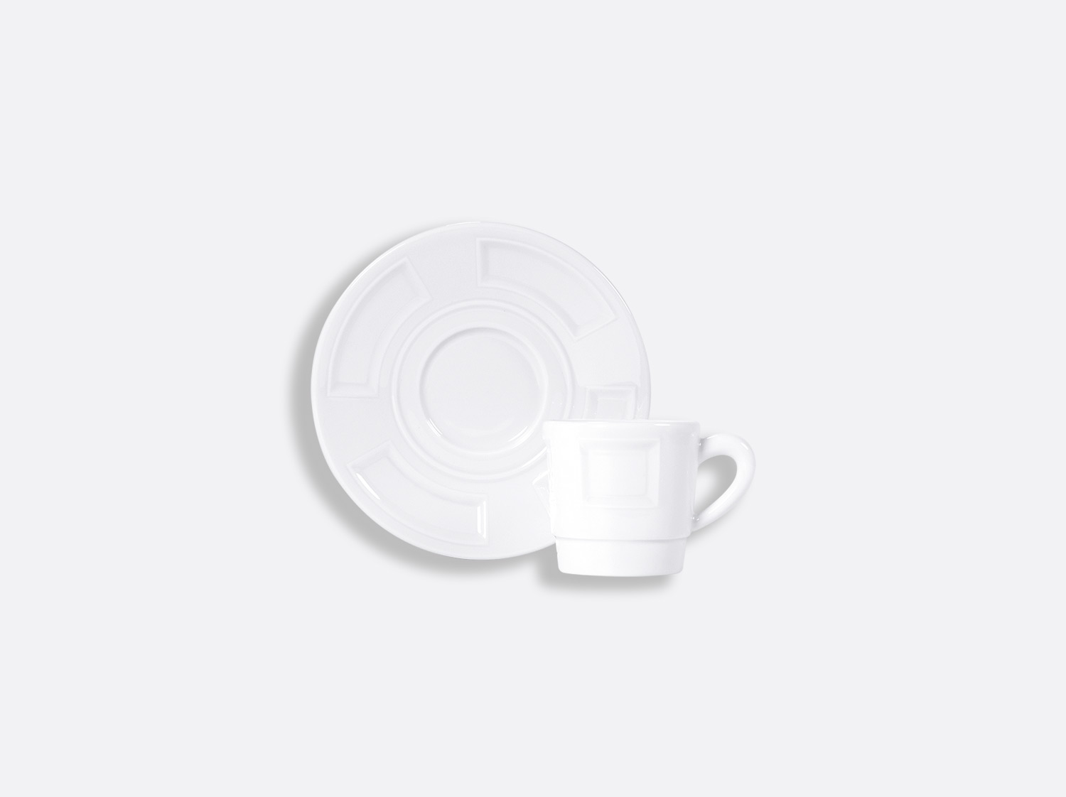 Tasse et soucoupe café empilable 8 cl en porcelaine de la collection ATHOS BLANC Bernardaud