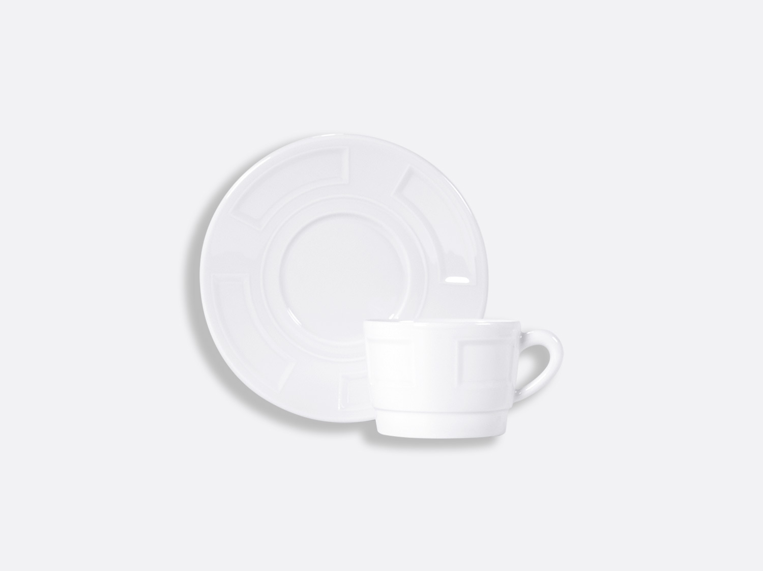Tasse et soucoupe thé empilable 15 cl en porcelaine de la collection ATHOS BLANC Bernardaud