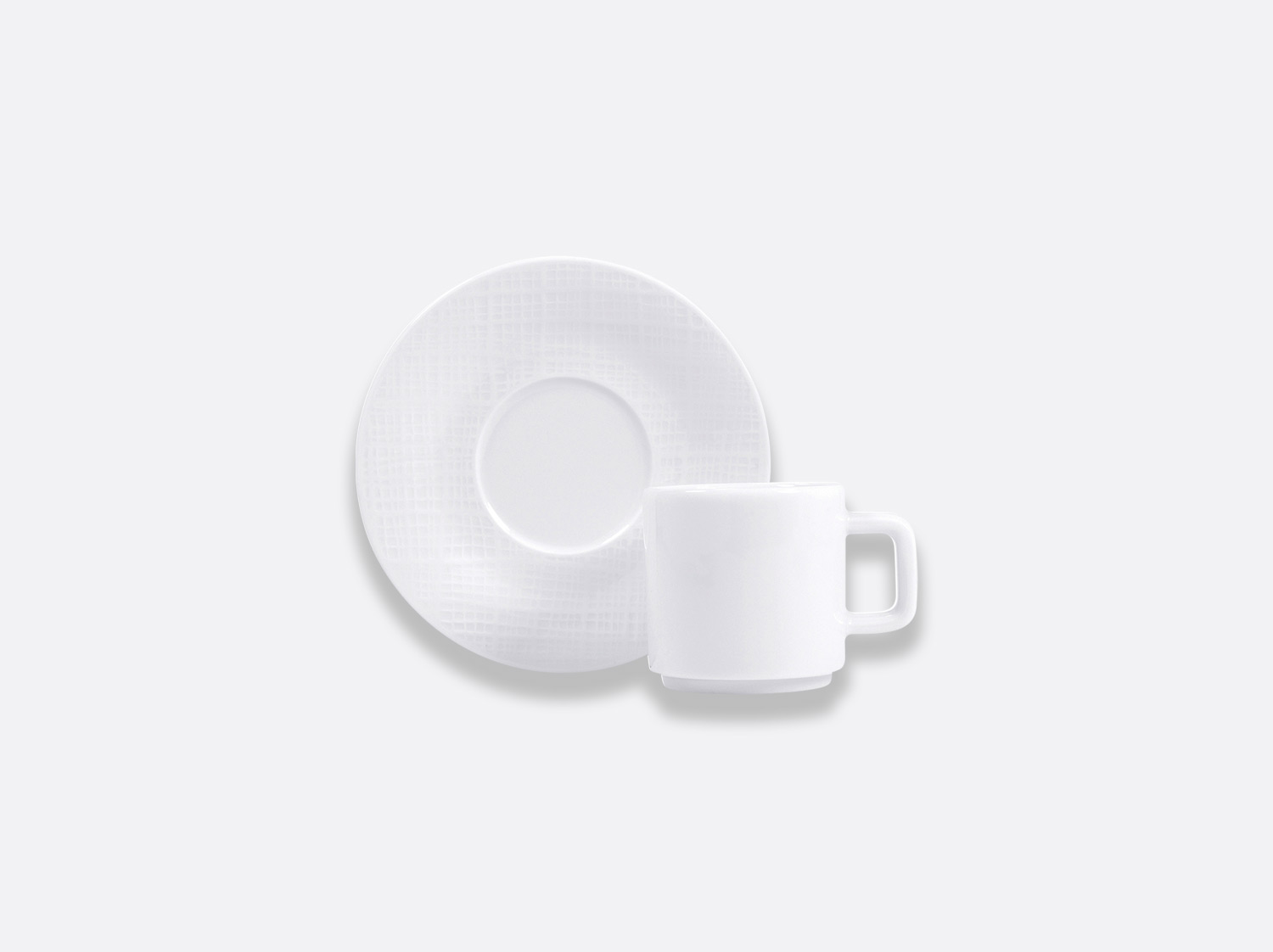 China Stackable Coffee cup and saucer 10 cl of the collection Organza blanc | Bernardaud
