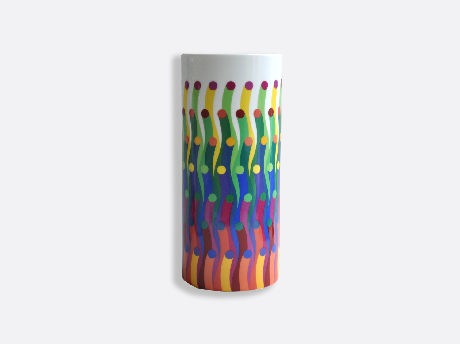 Vase tube H. 28 cm D. 12 cm en porcelaine de la collection Surface colorée 1702 Bernardaud