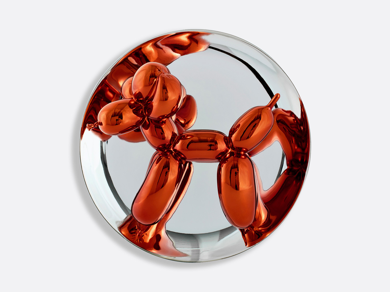 プレート・バルーン・ドック・オレンジ en porcelaine de la collection BALLOON DOG (ORANGE) by Jeff Koons Bernardaud