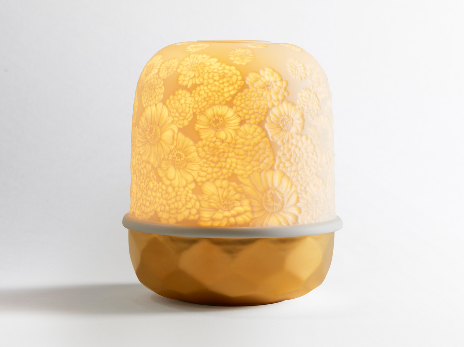 Zinnias Or avec LED en porcelaine de la collection Lampion - LED Bernardaud