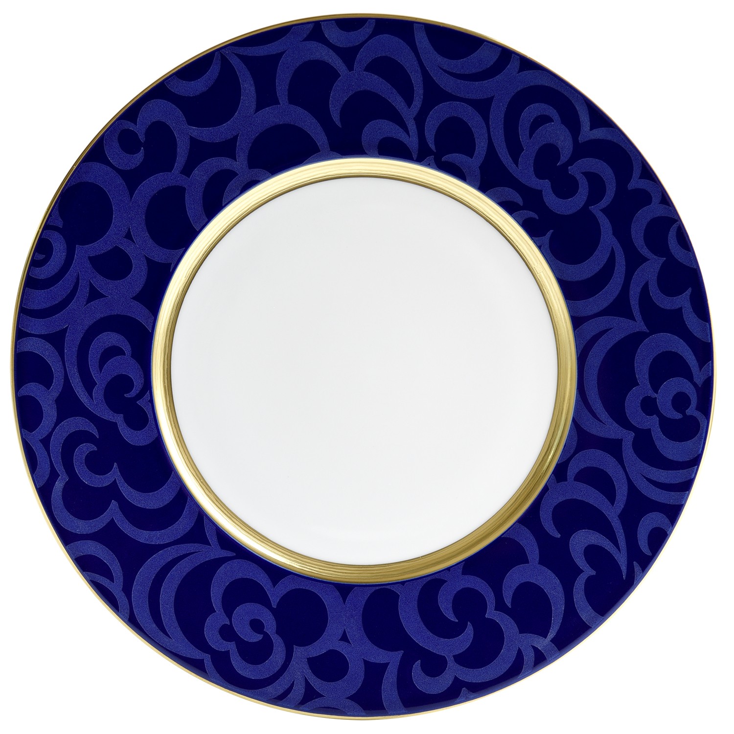 Assiette à dessert 21 cm en porcelaine de la collection Fleur Bleue Bernardaud