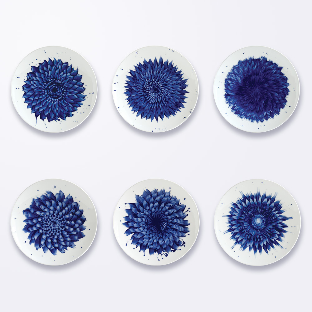 China Set of 6 coupe salad plates 21 cm of the collection IN BLOOM - Zemer Peled | Bernardaud