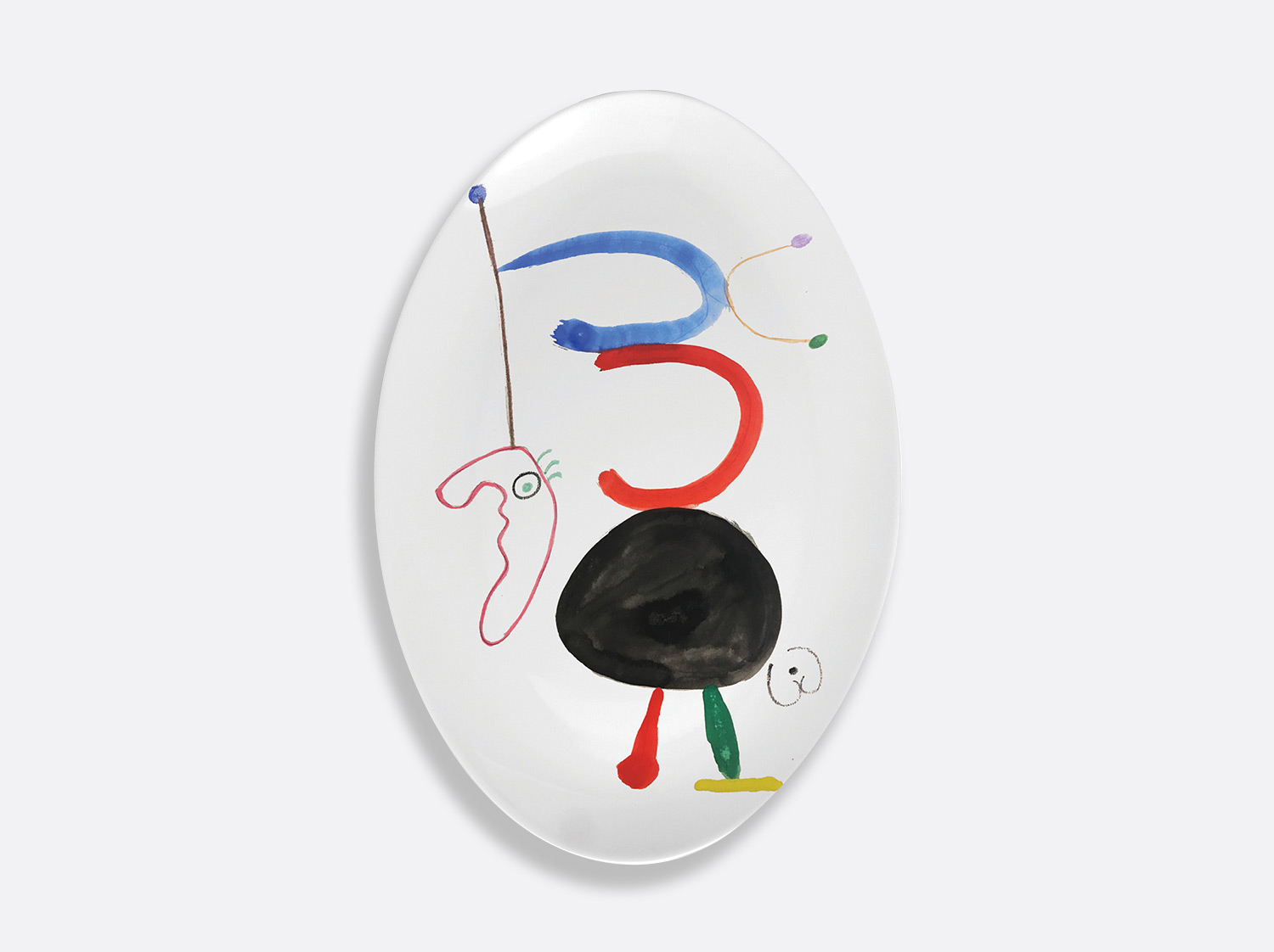 1 Plat ovale 33 cm - Page 53 en porcelaine de la collection PARLER SEUL - Joan Miro Bernardaud