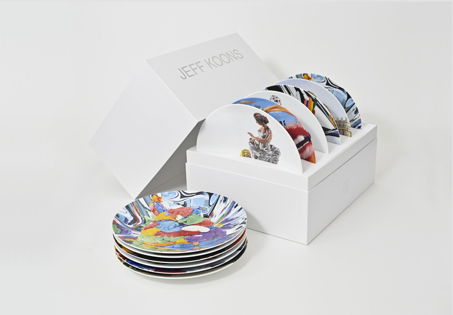 Visual Set of 6 assorted coupe plates 31 cm COUPES by Jeff Koons
