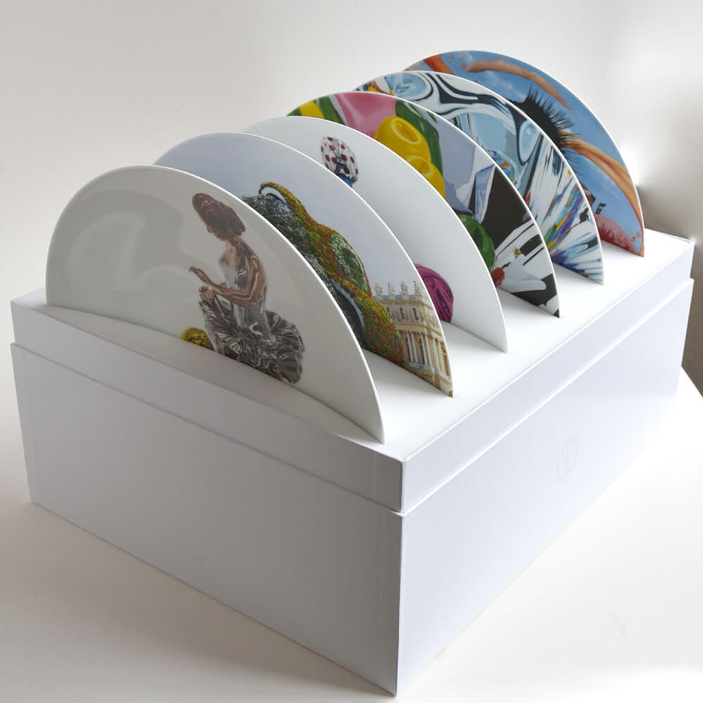 Coffret de 6 assiettes coupes assorties 31 cm en porcelaine de la collection COUPES by Jeff Koons Bernardaud