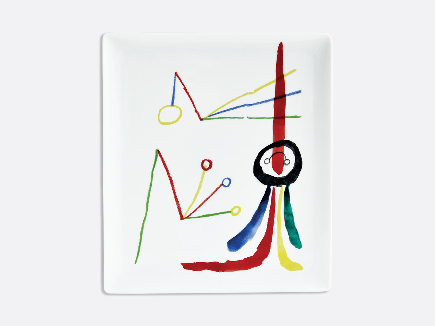 Plateau rectangulaire 26,5 x 23,5 cm en porcelaine de la collection A TOUTE EPREUVE - JOAN MIRO Bernardaud