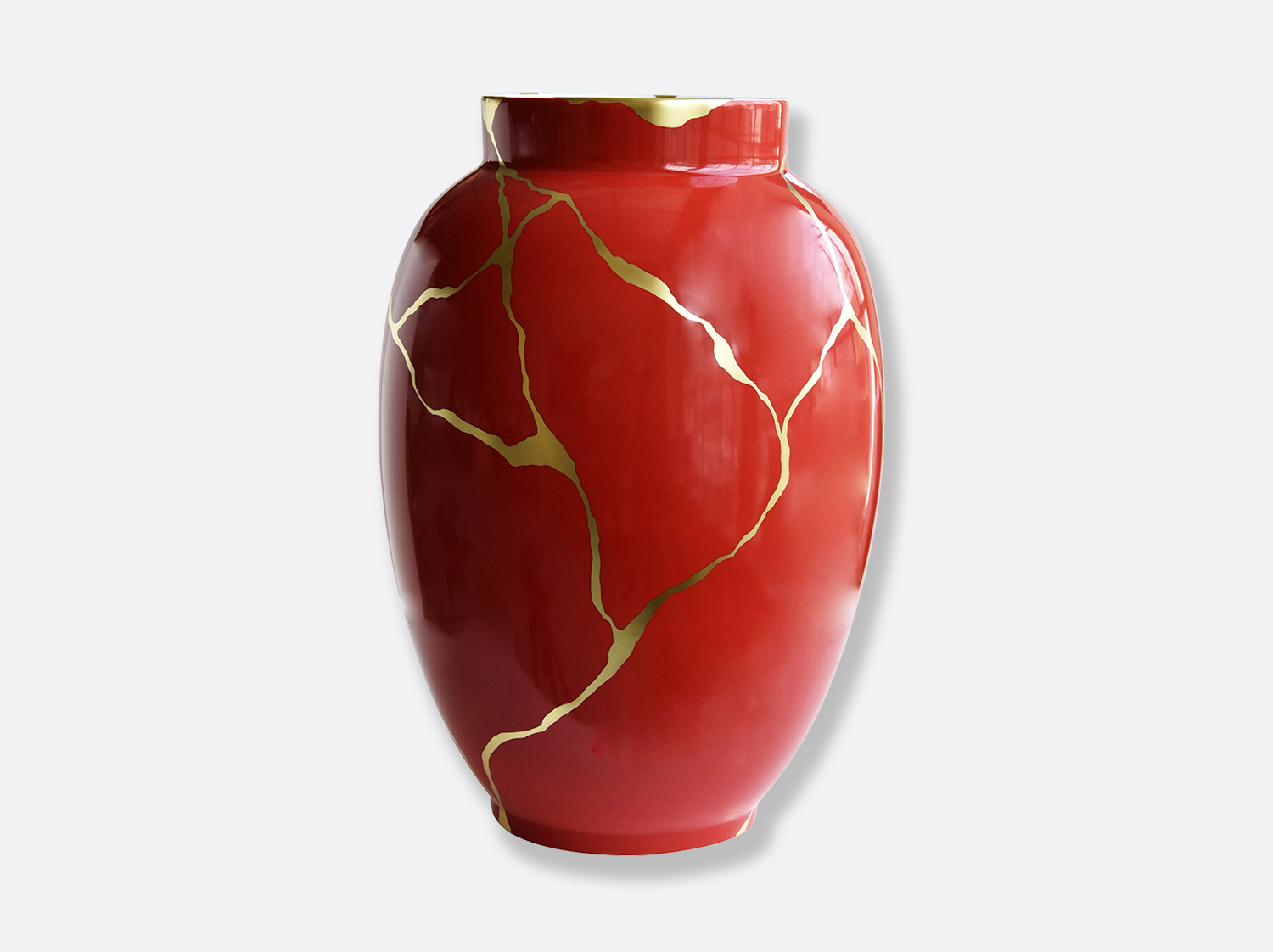 China Red large vase H. 22.4'' of the collection KINTSUGI | Bernardaud