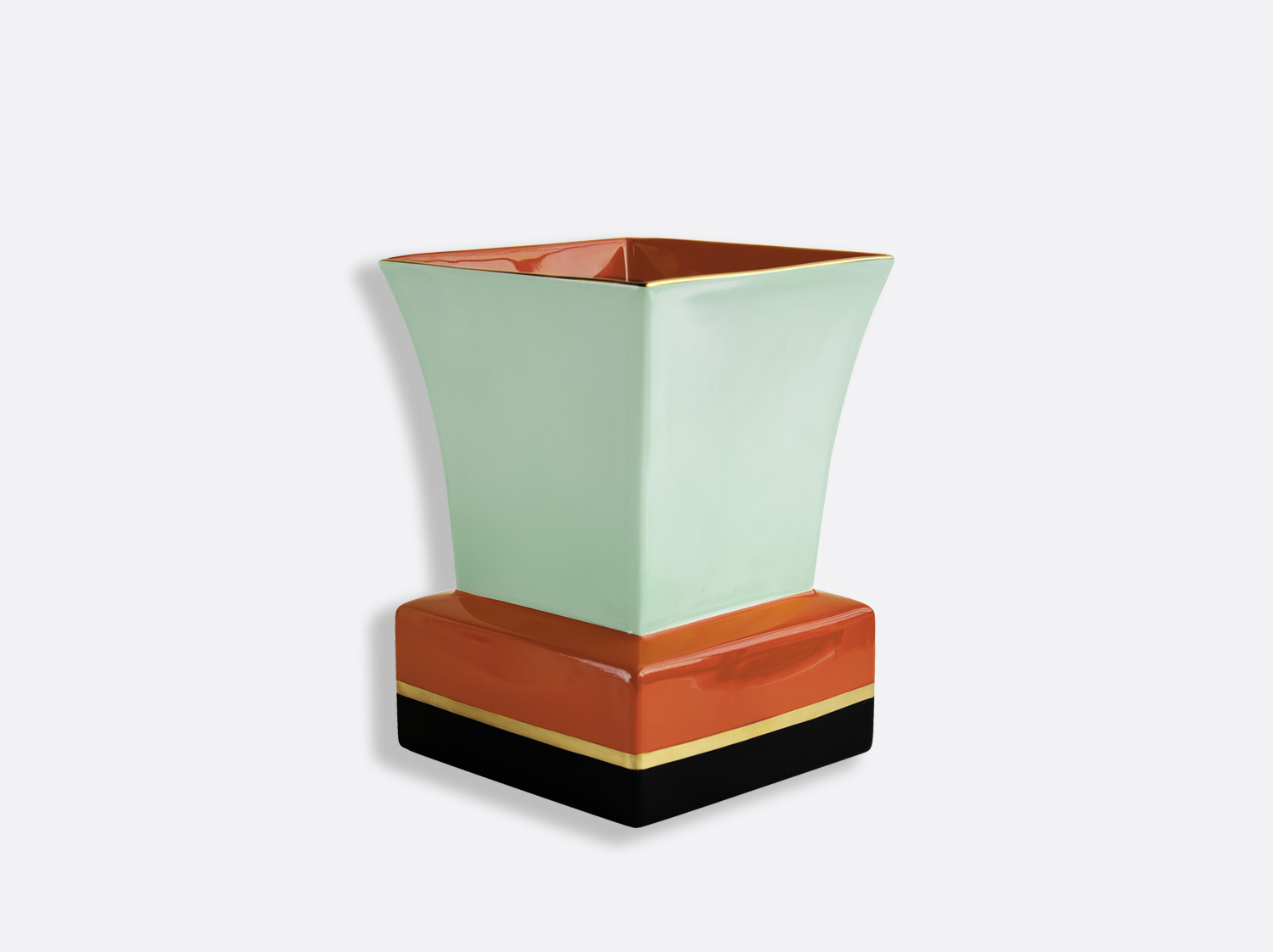 Vase H. 21 cm en porcelaine de la collection Salina Brique et Lichen Bernardaud