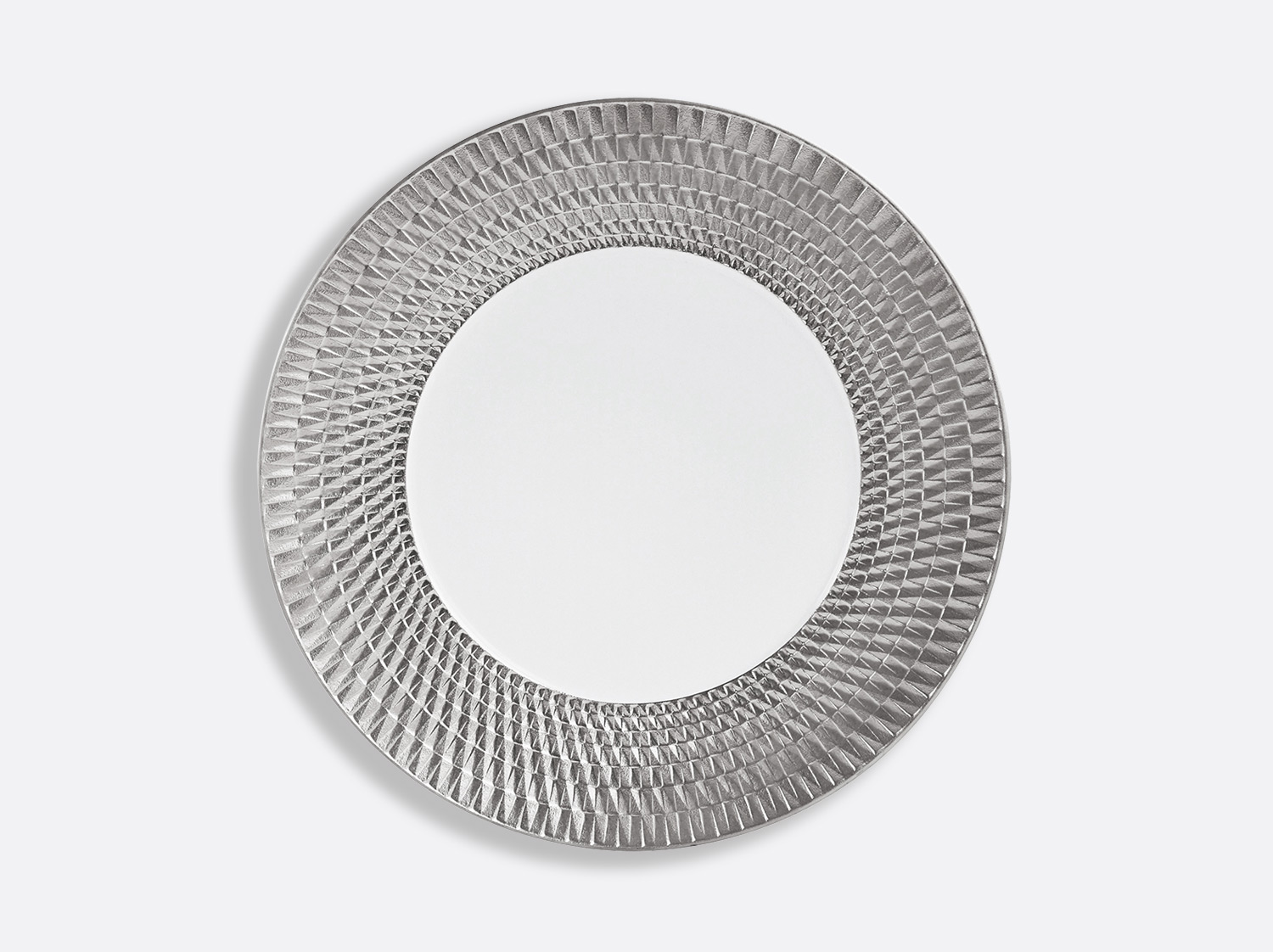 Assiette 27 cm en porcelaine de la collection Twist platine Bernardaud