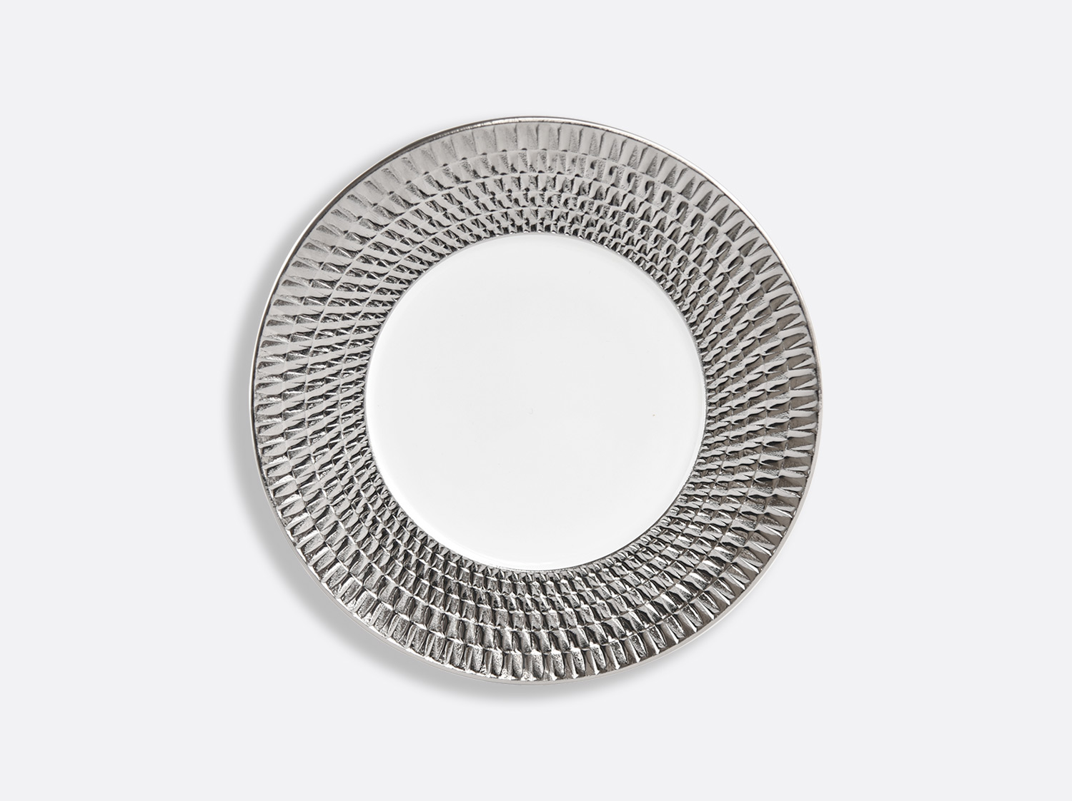 Assiette 21 cm en porcelaine de la collection Twist platine Bernardaud