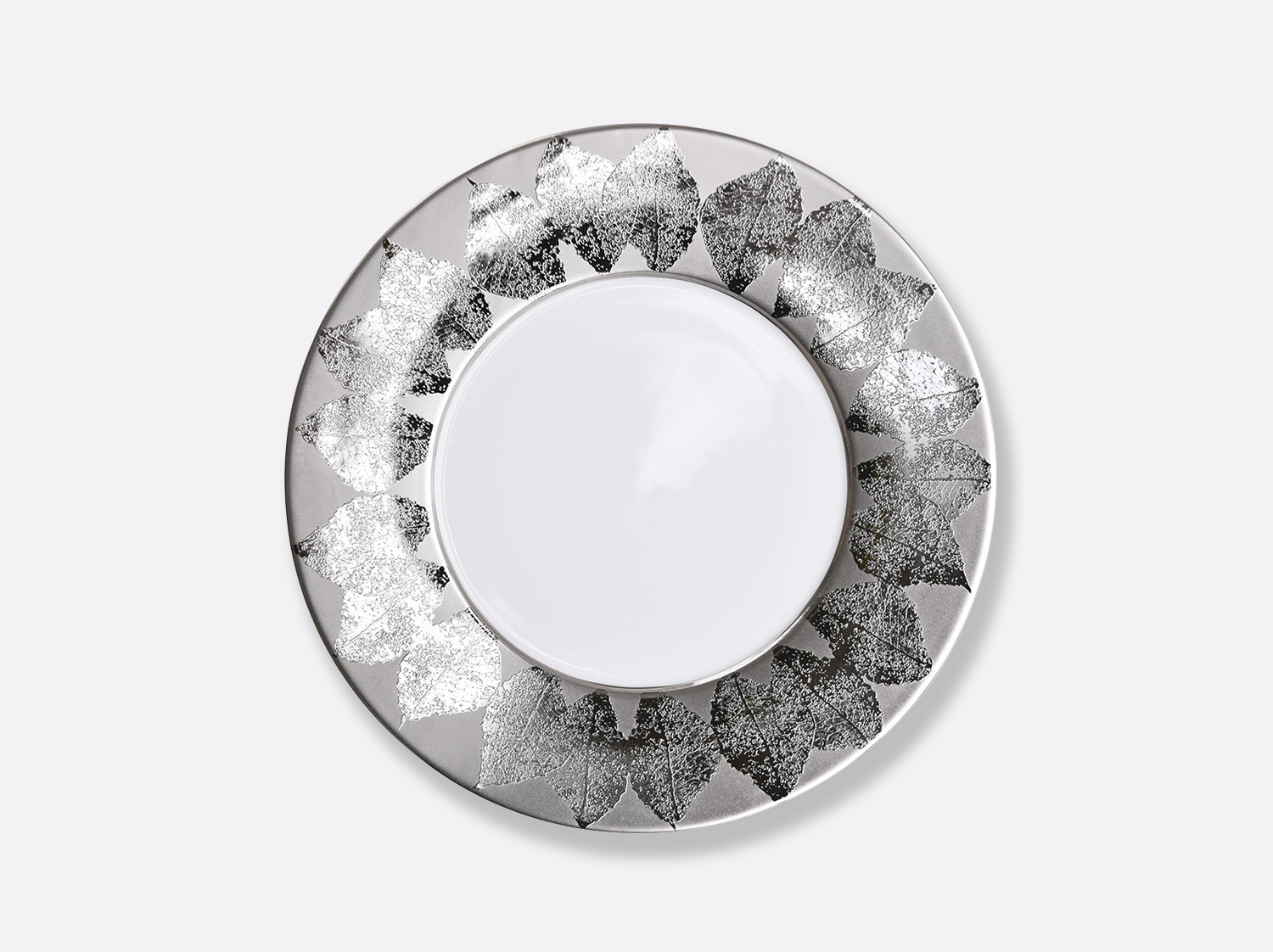 Assiette plate 21 cm platine en porcelaine de la collection Silva Bernardaud