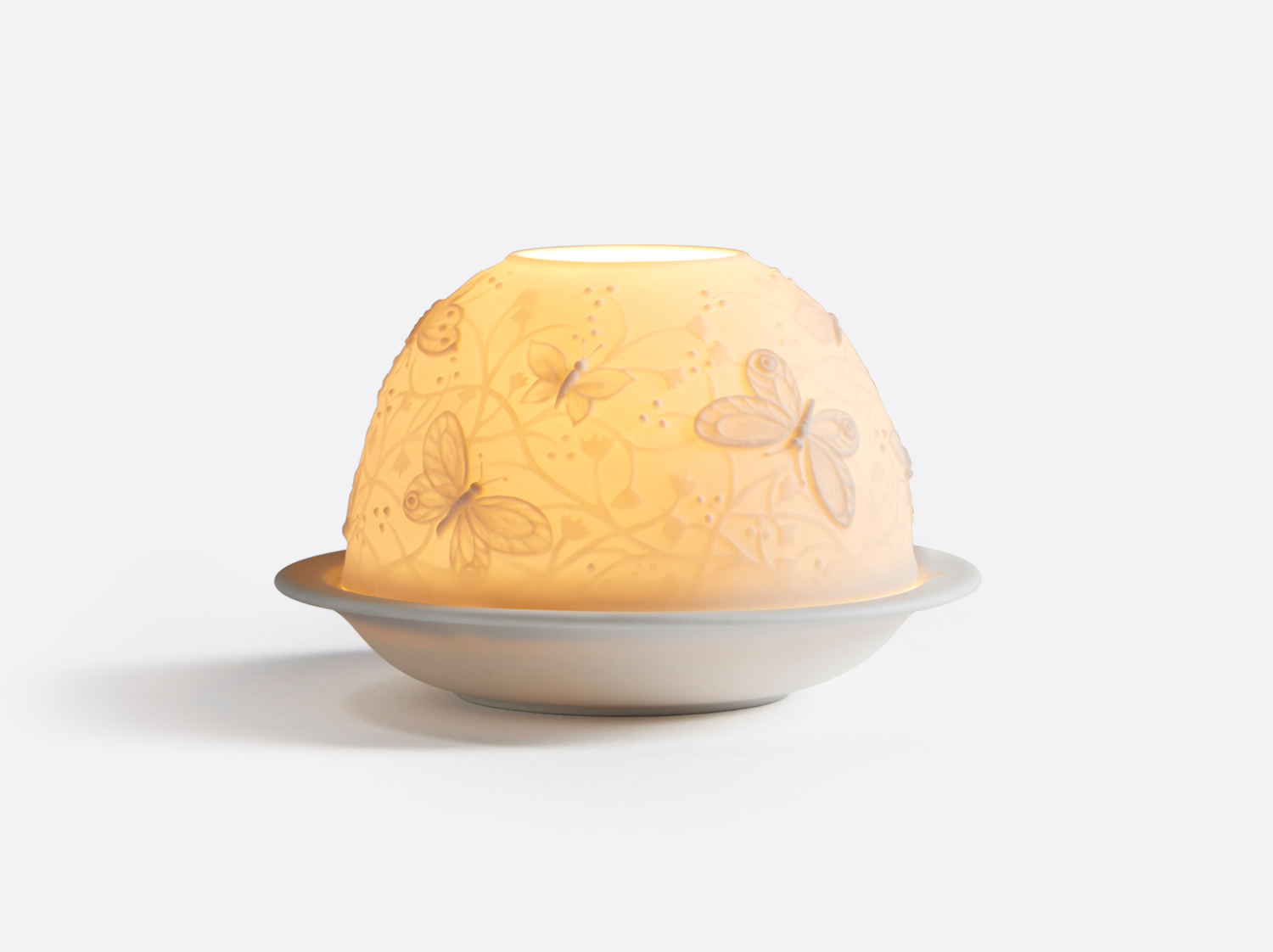 Envol de papillons Led en porcelaine de la collection LITHOPHANIE LED Bernardaud