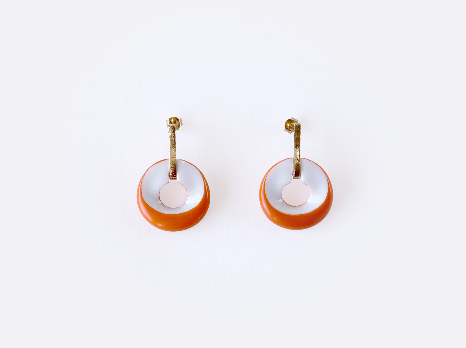 Boucles d'oreilles Alba orange en porcelaine de la collection ALBA ORANGE Bernardaud
