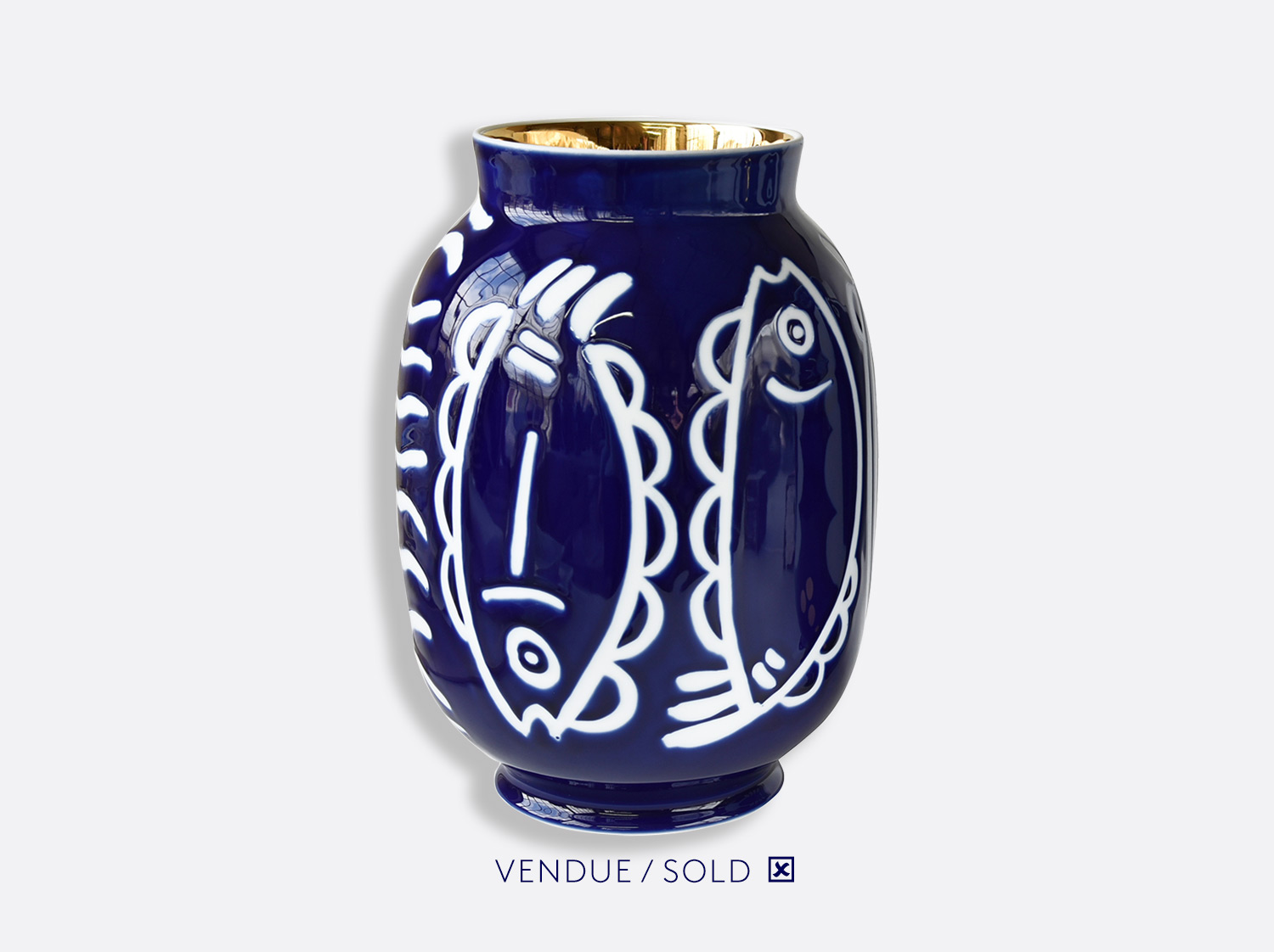 Vase toscan n°1 en porcelaine de la collection Atelier Buffile - Algues et Poissons Bernardaud