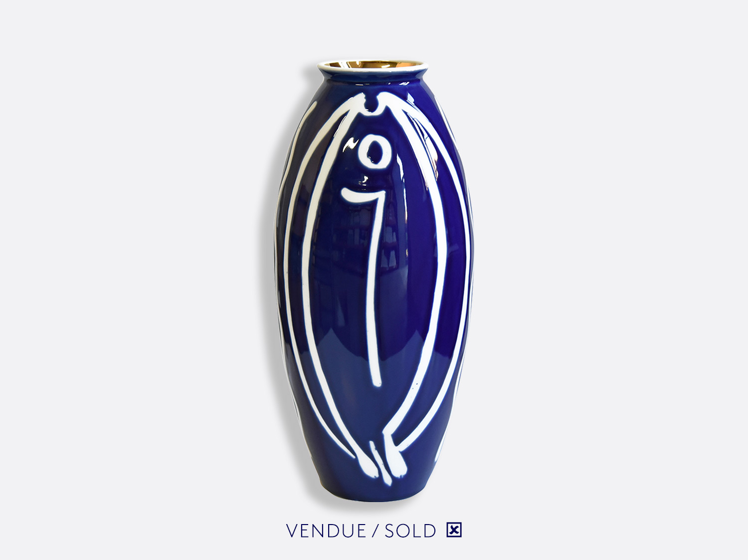 Vase trouville h.35 cm n°13 en porcelaine de la collection Atelier Buffile - Algues et Poissons Bernardaud