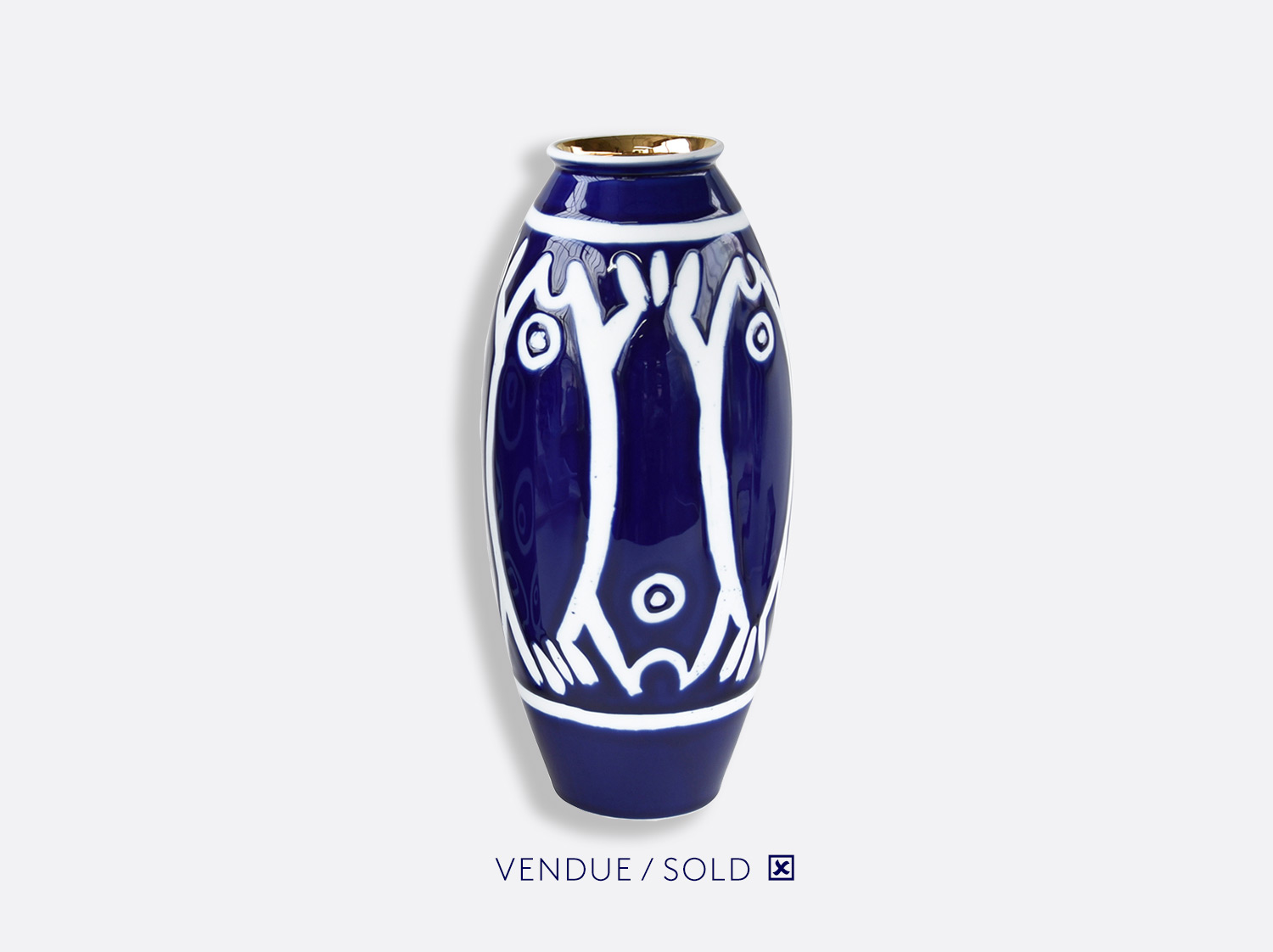 Vase trouville h.30 cm n°6 en porcelaine de la collection Atelier Buffile - Algues et Poissons Bernardaud