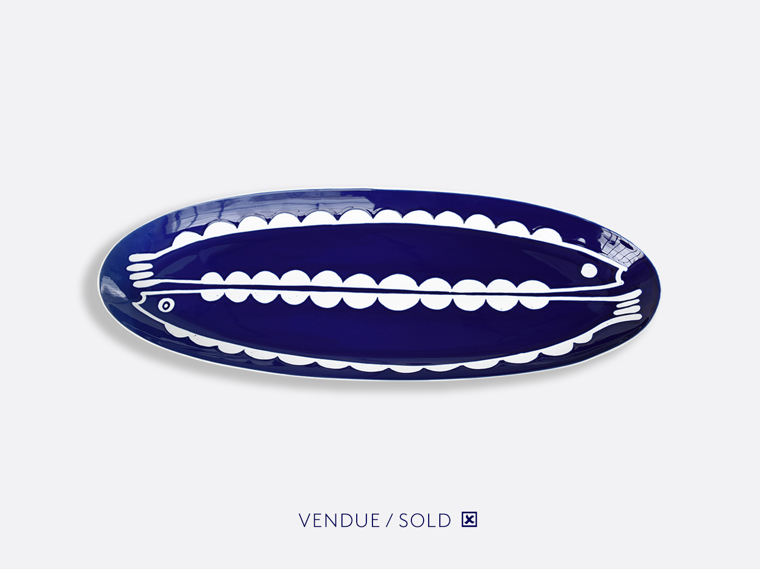 China Plat oblong 80 cm n°1 of the collection Atelier Buffile - Algues et Poissons | Bernardaud