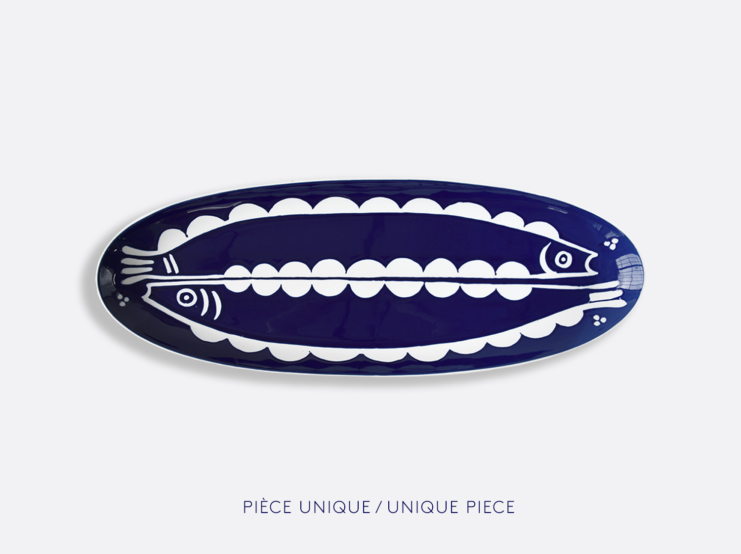 China Plat oblong 80 cm n°11 of the collection Atelier Buffile - Algues et Poissons | Bernardaud