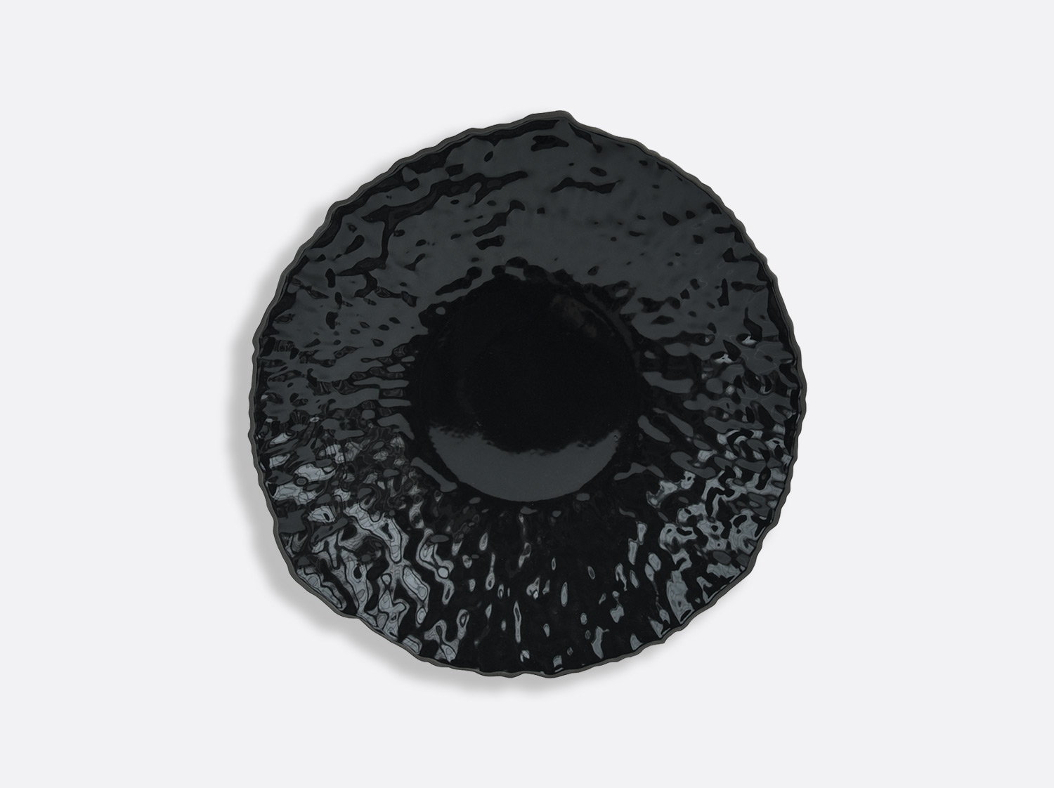 Assiette creuse Noir / Noir 23 cm en porcelaine de la collection ECORCE NOIR Bernardaud