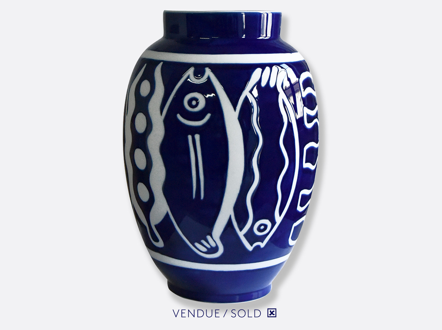 Potiche n°8 en porcelaine de la collection Atelier Buffile - Algues et Poissons Bernardaud