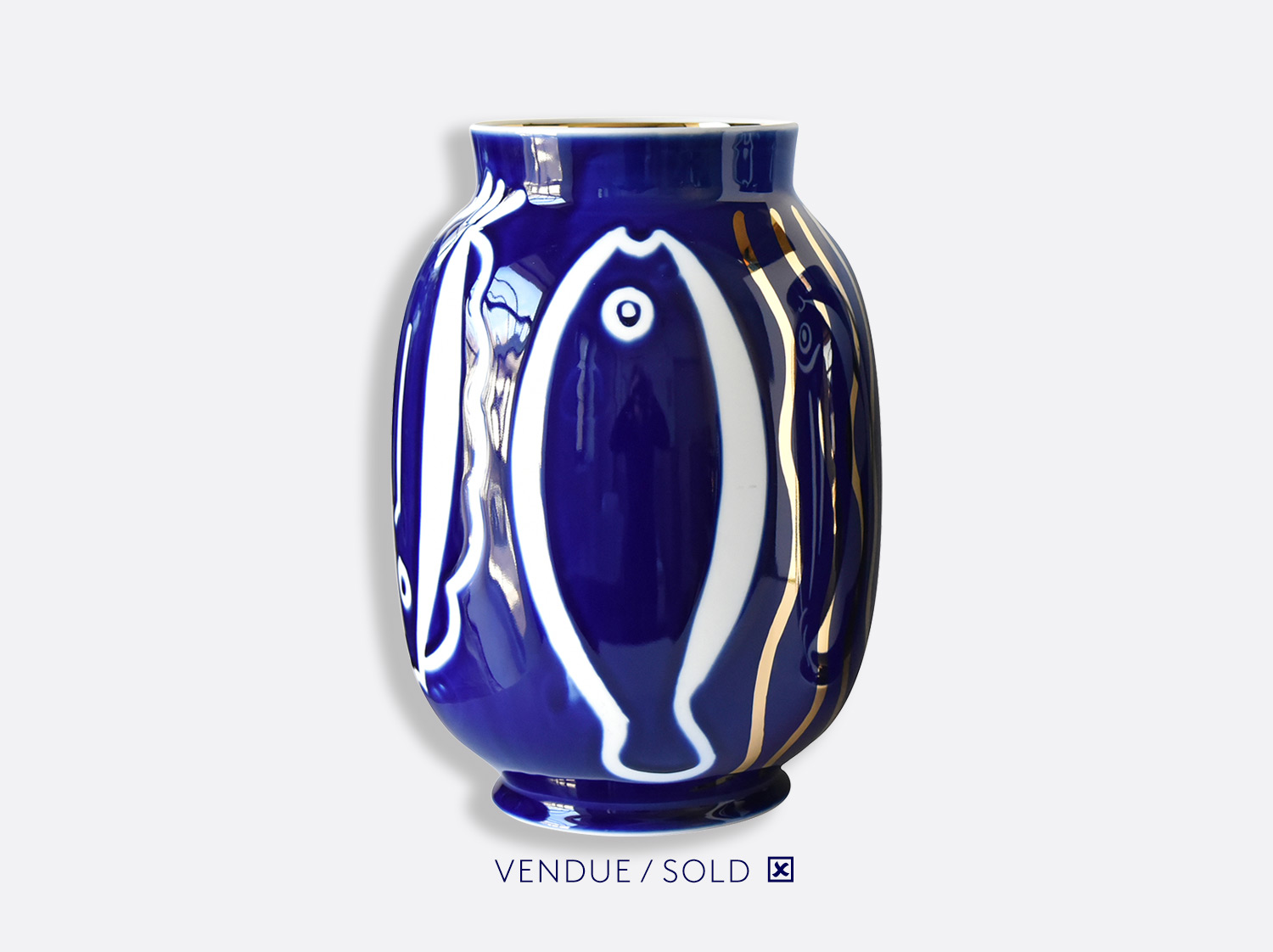 Vase toscan n°15 en porcelaine de la collection Atelier Buffile - Algues et Poissons Bernardaud