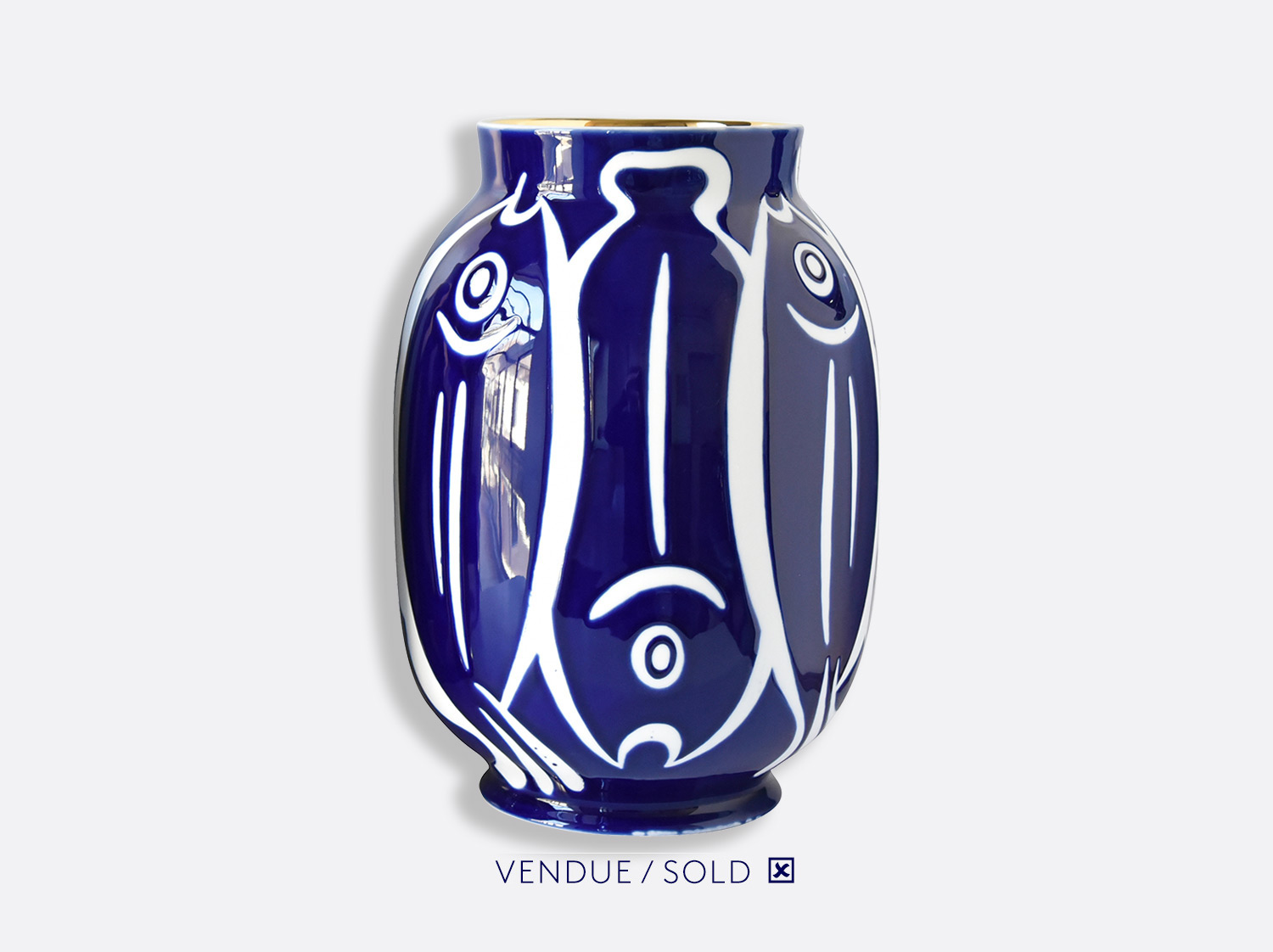 Vase toscan n°16 en porcelaine de la collection Atelier Buffile - Algues et Poissons Bernardaud