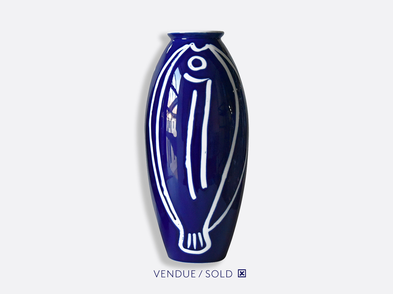 Vase trouville h.35 cm n°20 en porcelaine de la collection Atelier Buffile - Algues et Poissons Bernardaud