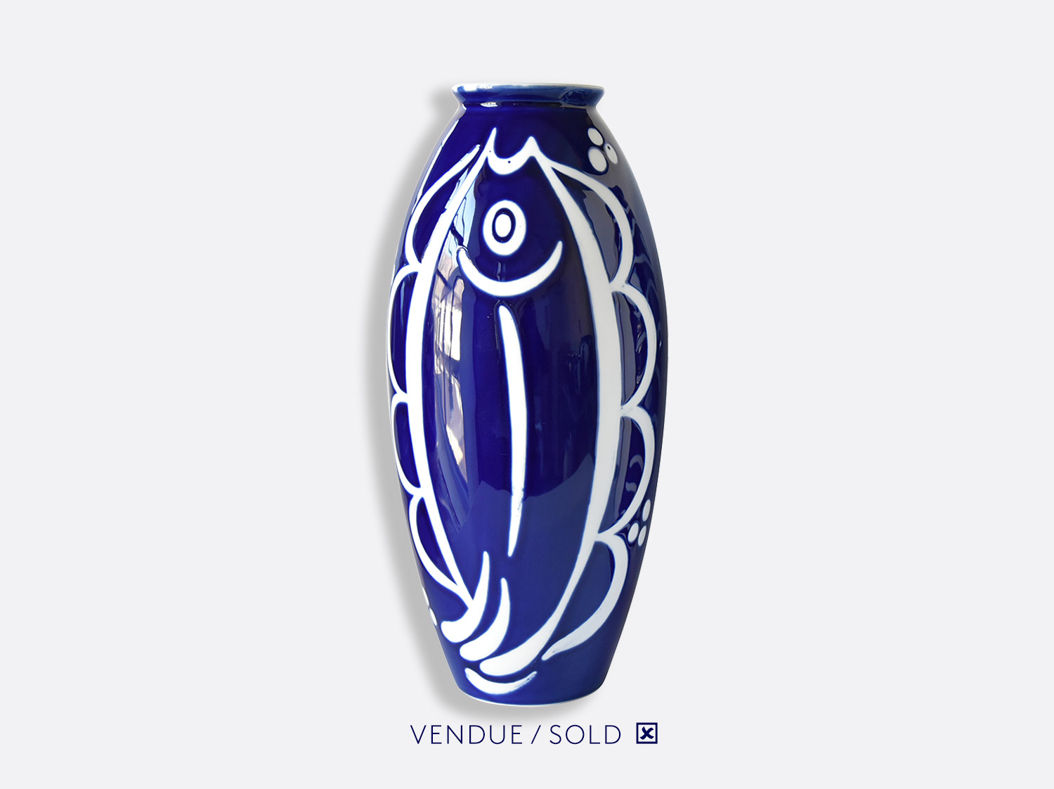 Vase trouville h.35 cm n°24 en porcelaine de la collection Atelier Buffile - Algues et Poissons Bernardaud
