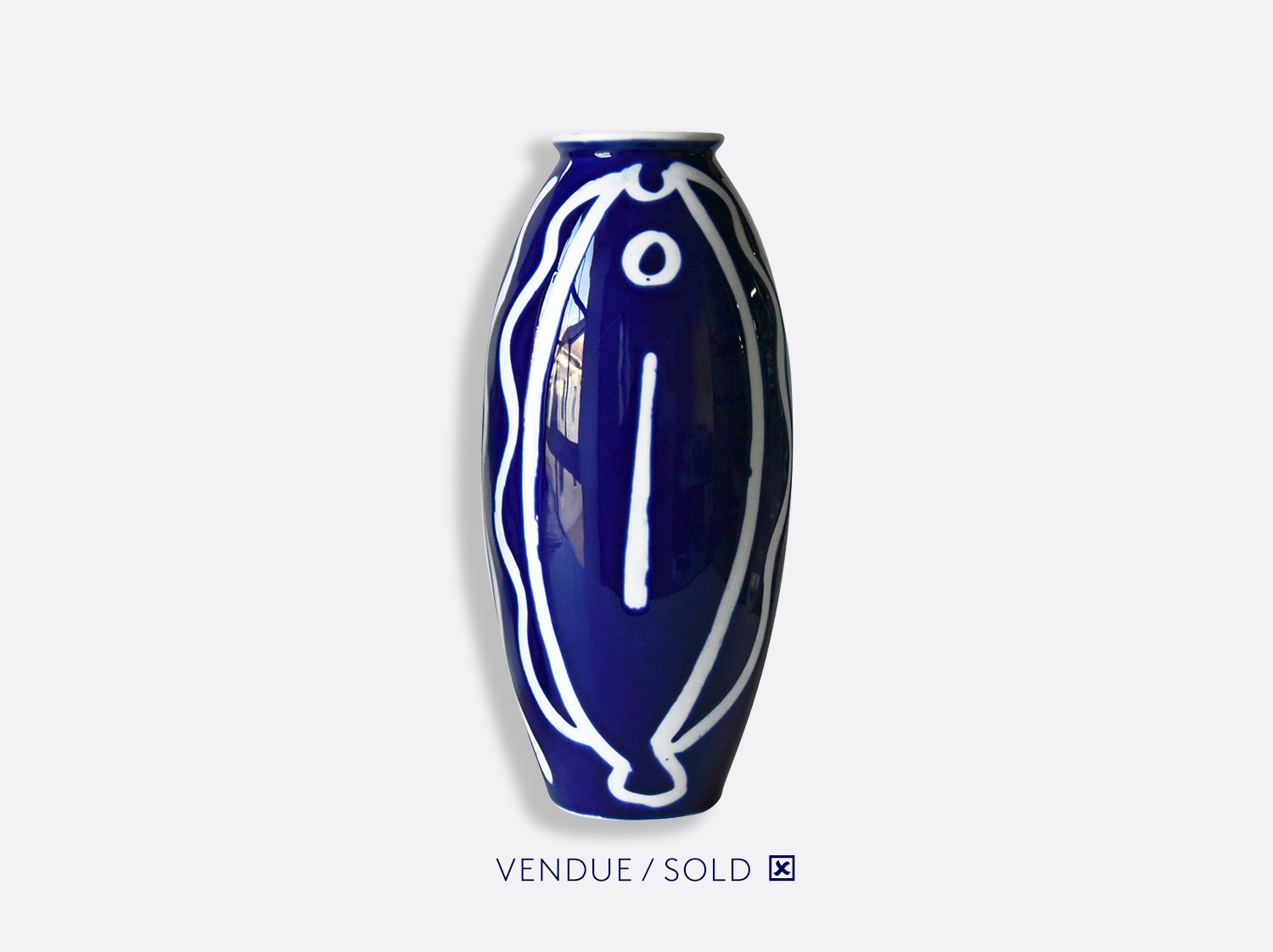 Vase trouville h.30 cm n°14 en porcelaine de la collection Atelier Buffile - Algues et Poissons Bernardaud