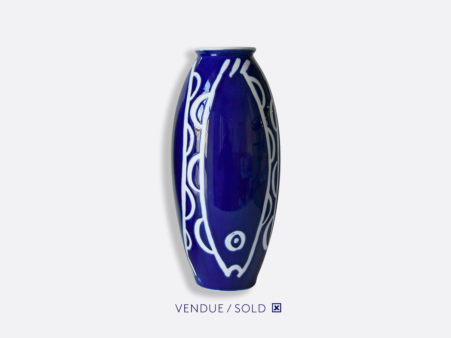 Vase trouville h.30 cm n°16 en porcelaine de la collection Atelier Buffile - Algues et Poissons Bernardaud
