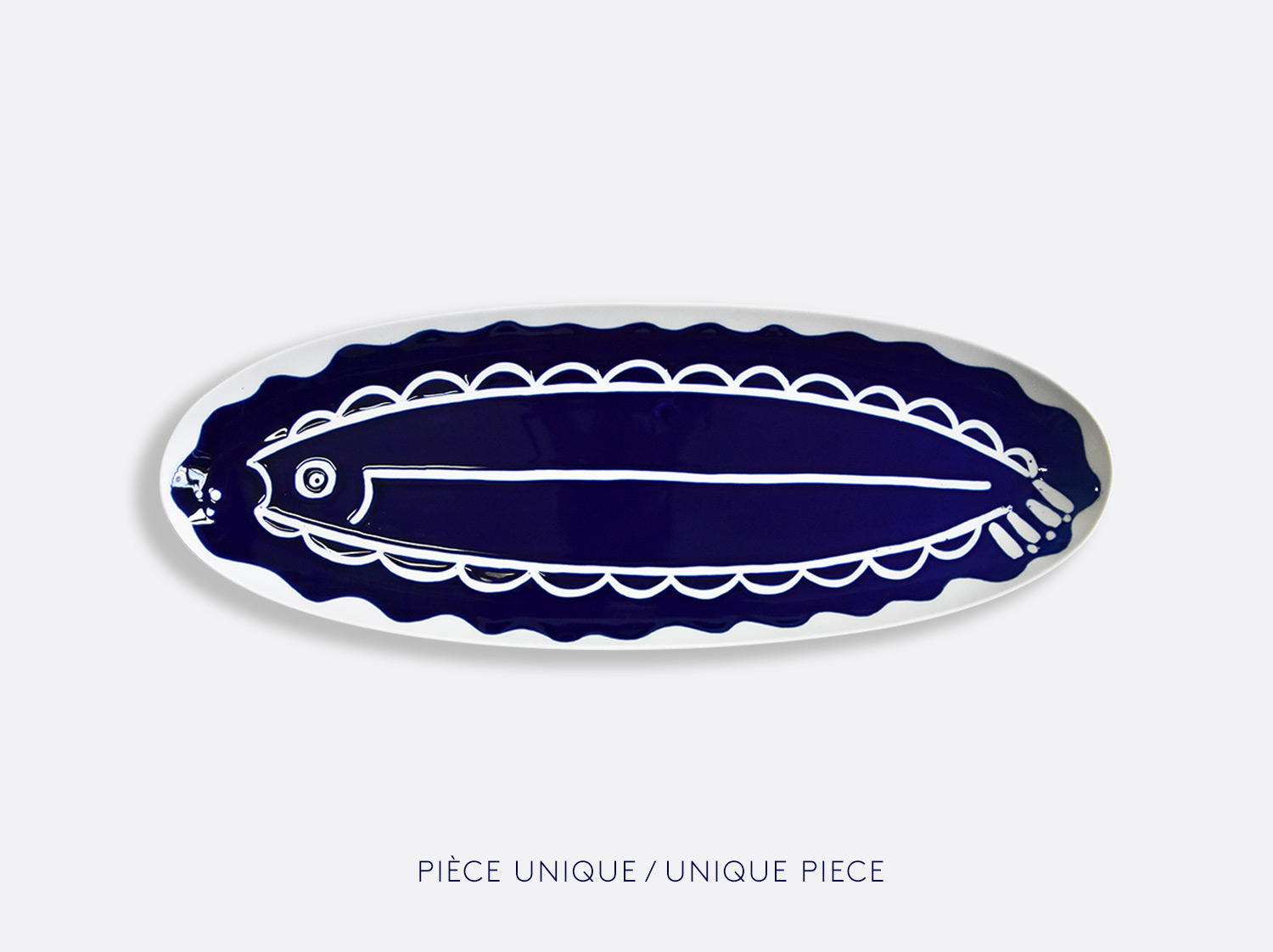 China Plat oblong 80 cm n°13 of the collection Atelier Buffile - Algues et Poissons | Bernardaud