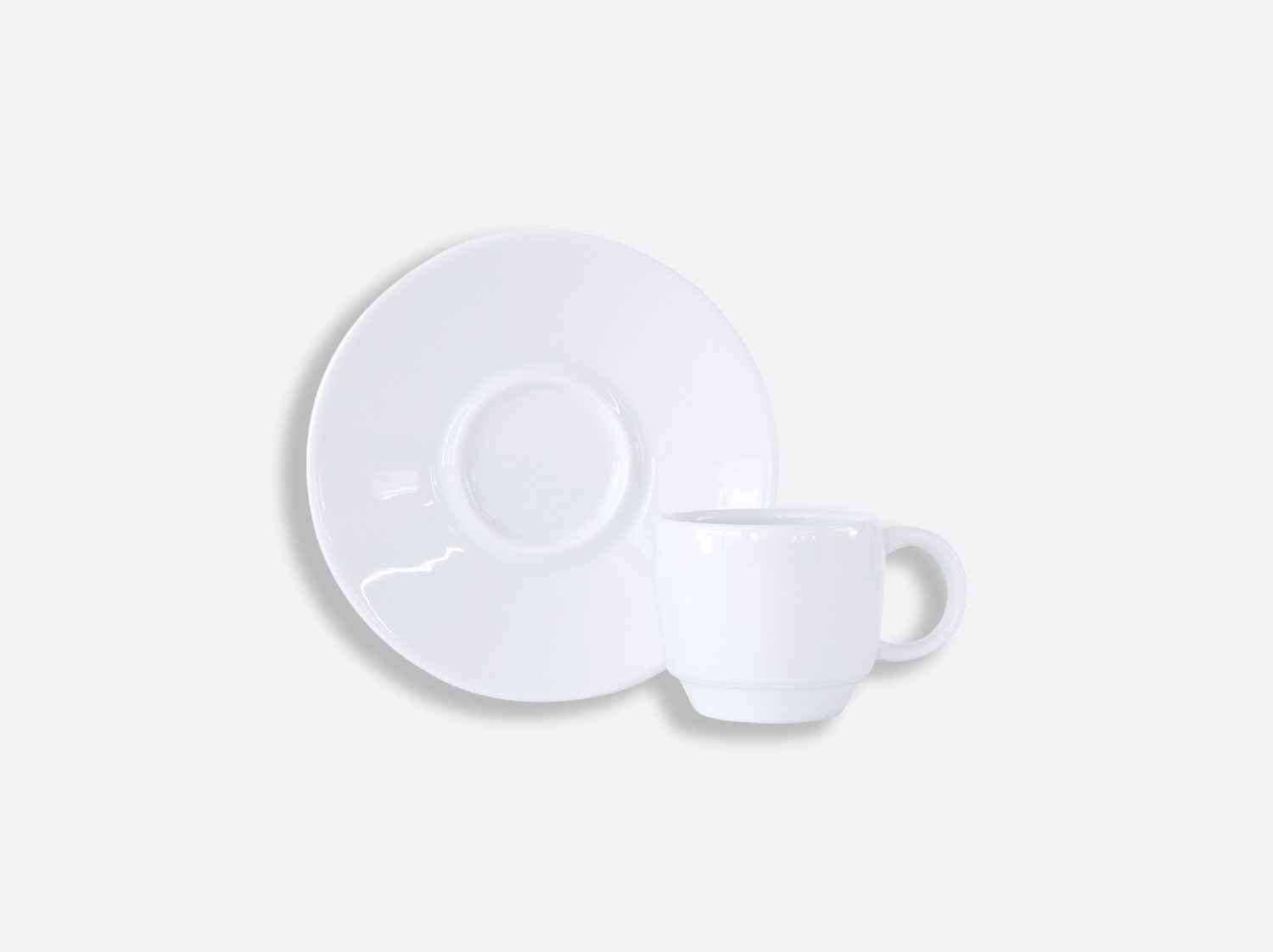China Boule stackable coffee cup and saucer 2.7 oz of the collection Domus blanc | Bernardaud