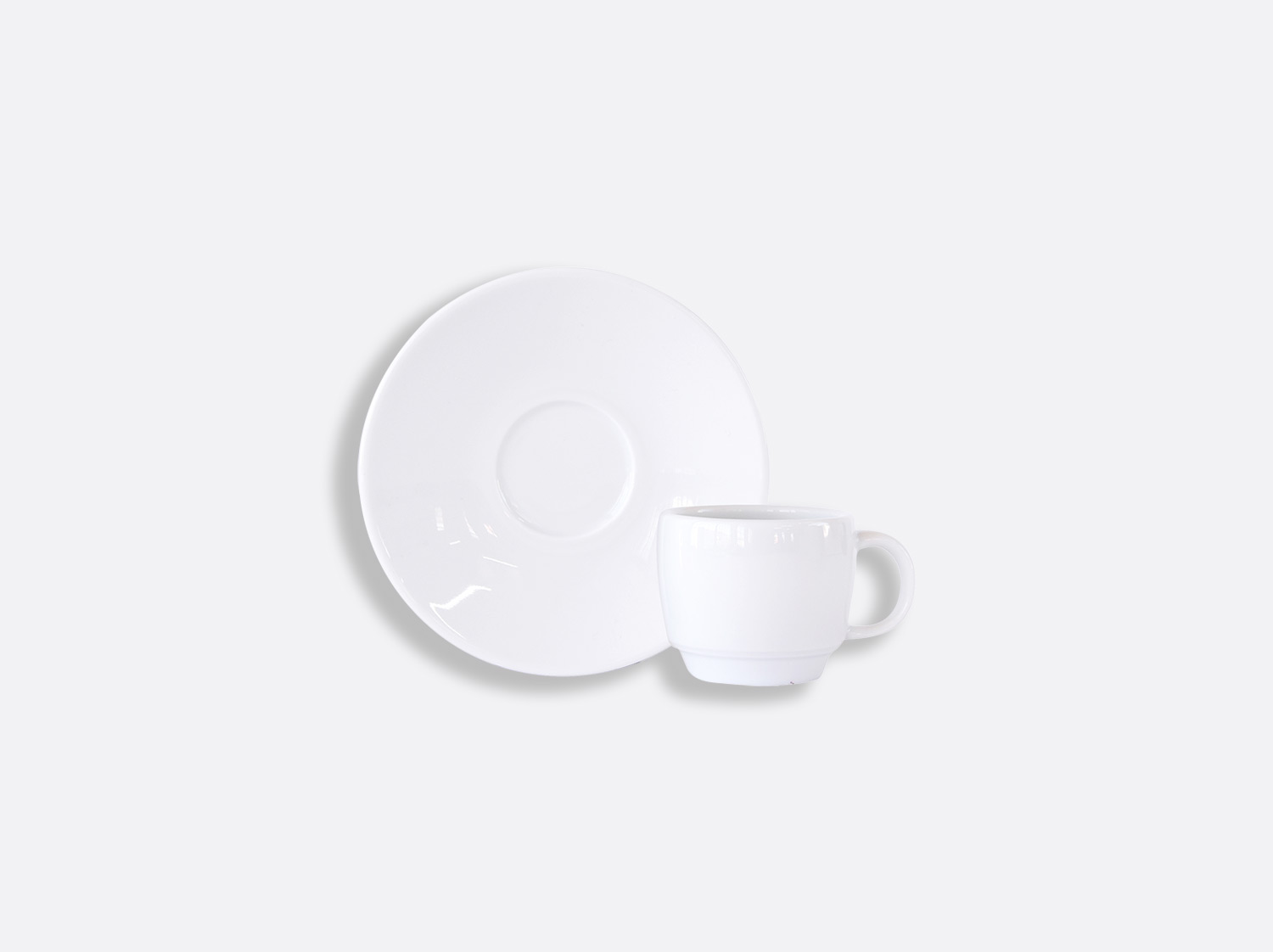 China Boule stackable espresso cup and saucer 1.7 oz of the collection Domus blanc | Bernardaud