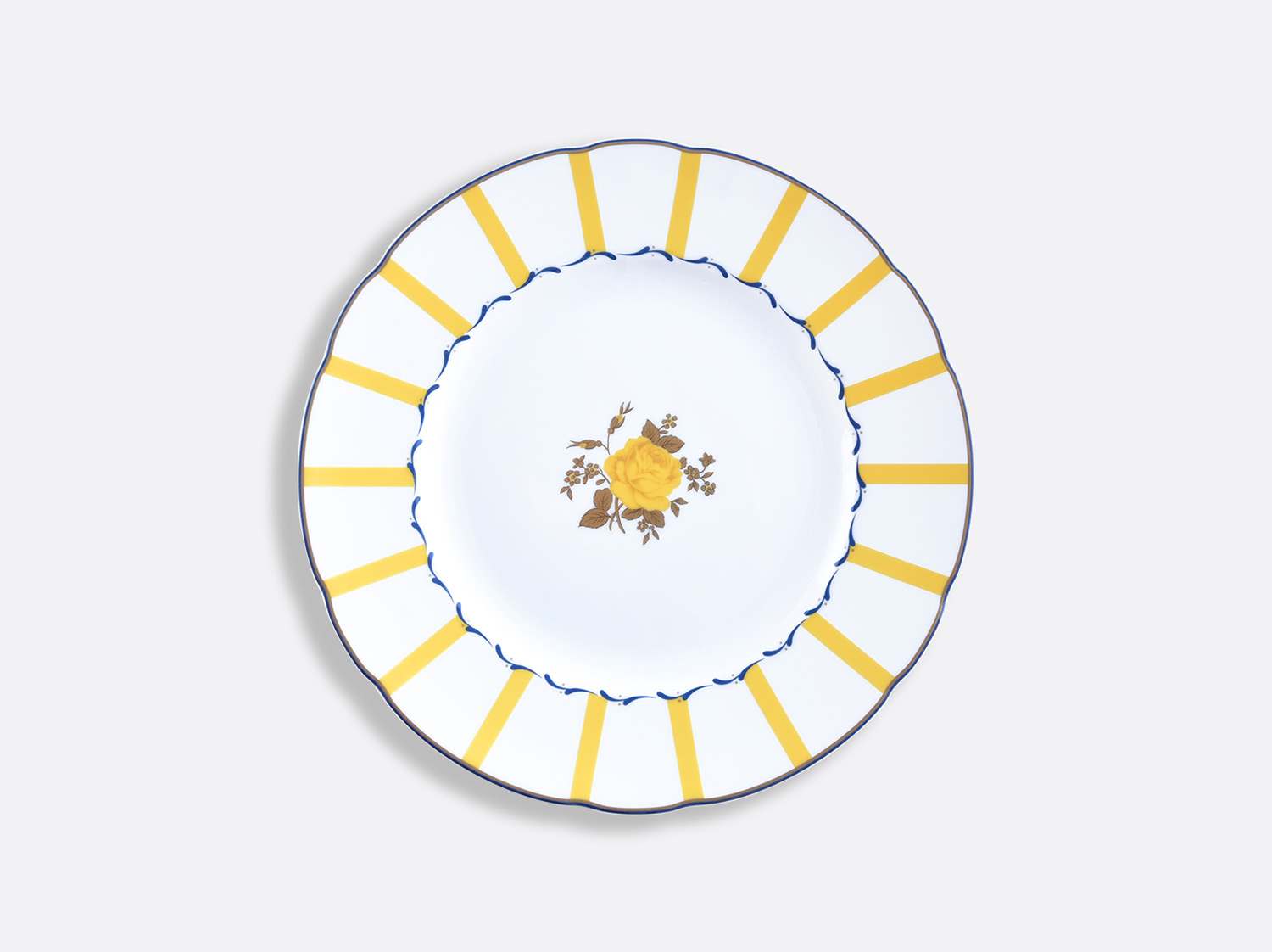 Assiette à dessert 21 cm Jaune en porcelaine de la collection Brocante jaune Bernardaud